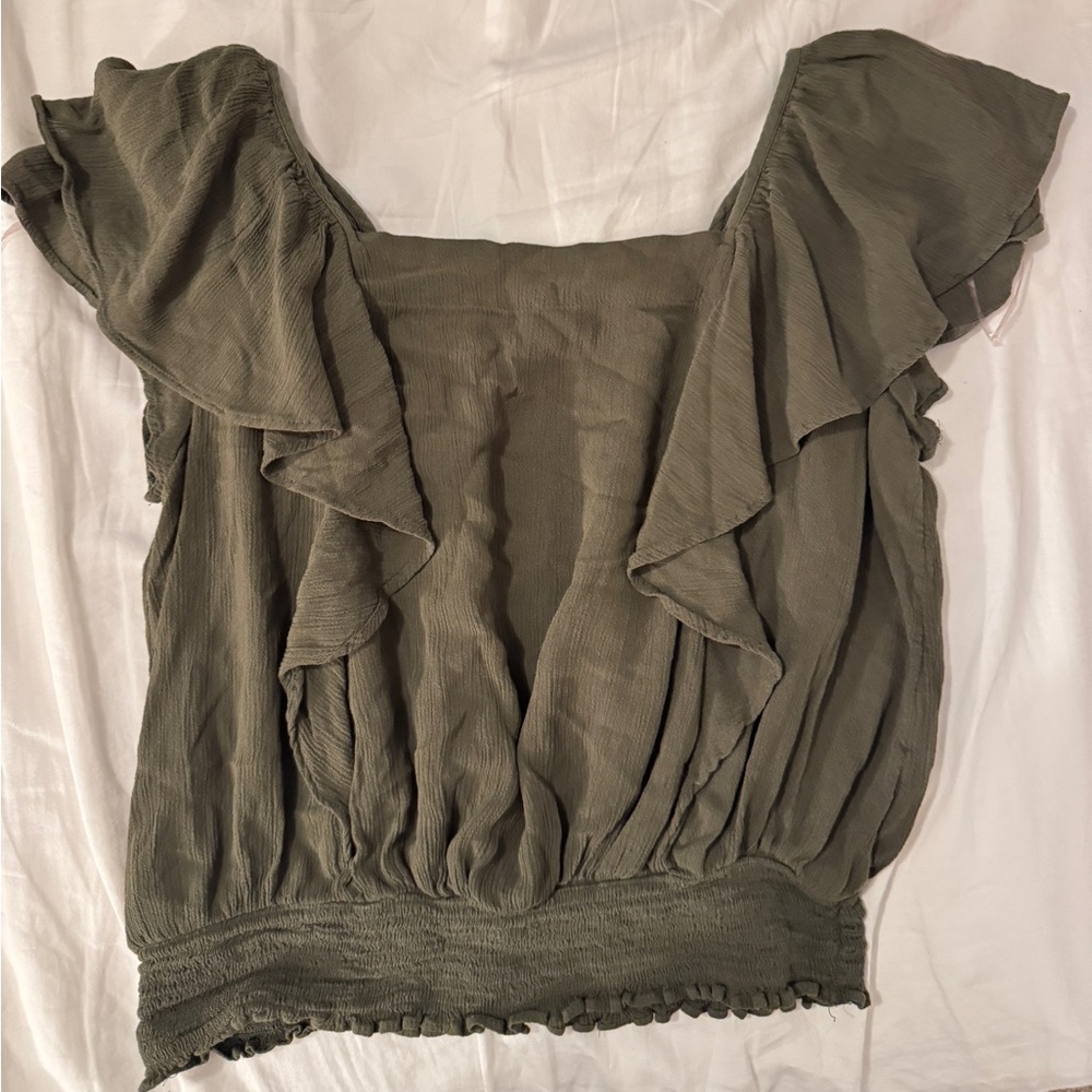 a.n.a Olive Green Top